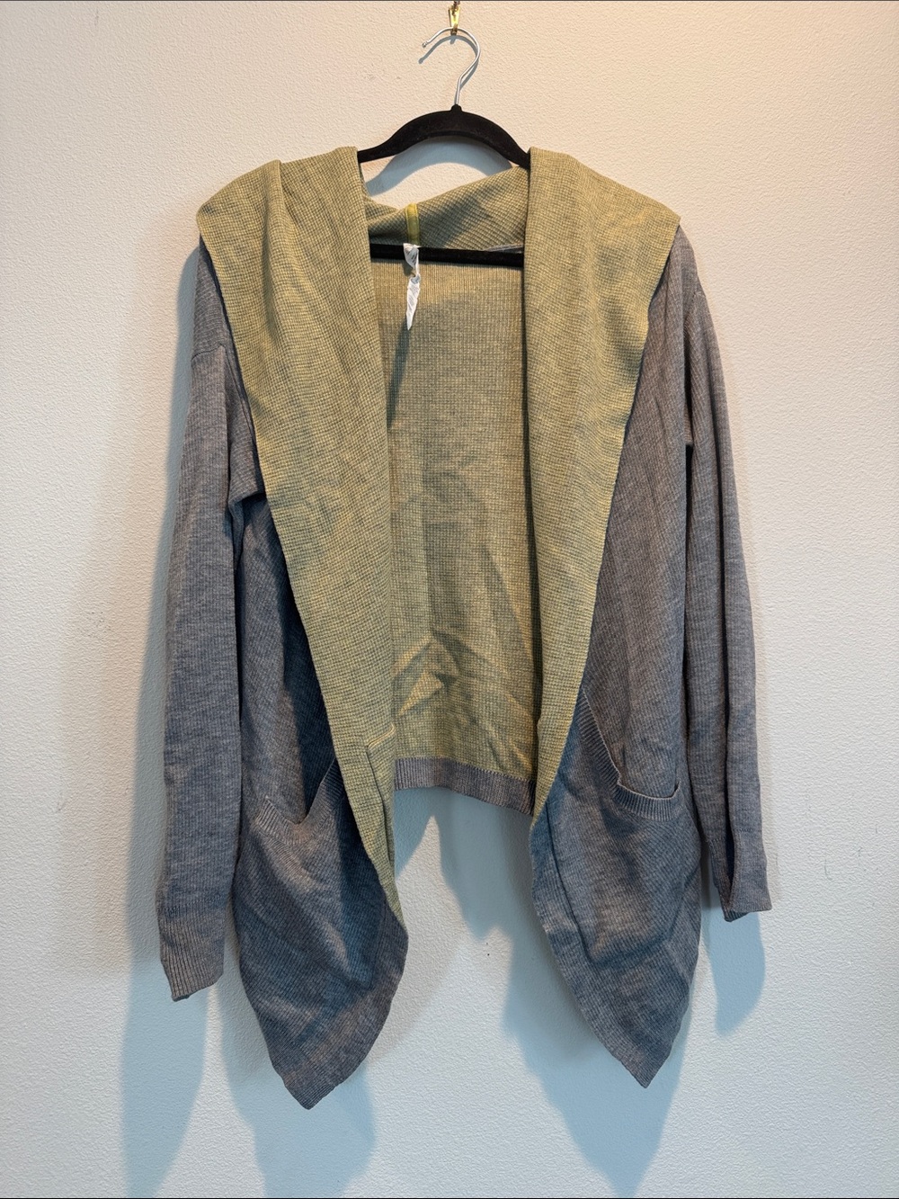 lululemon athletica Reversible Hooded Open Cardigan - neon yellow & Gray